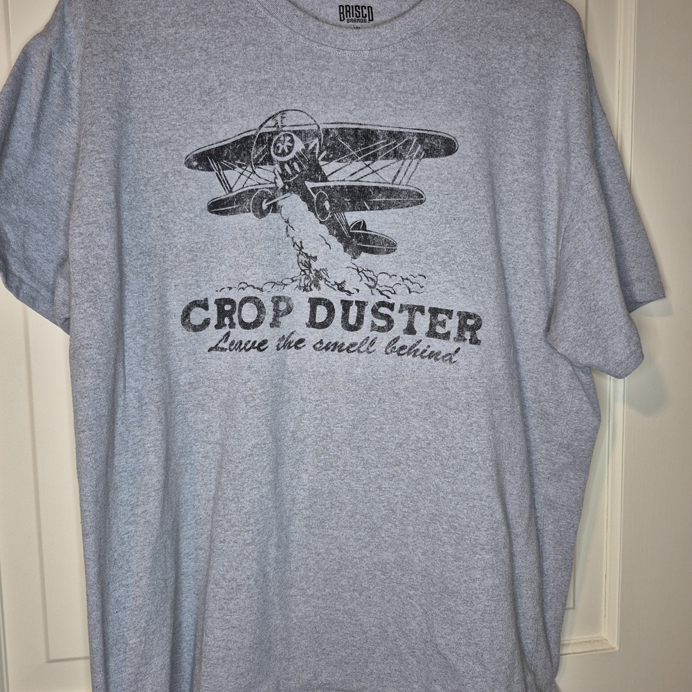 Brisco Gray Graphic Tee - Crop Duster Design 2134